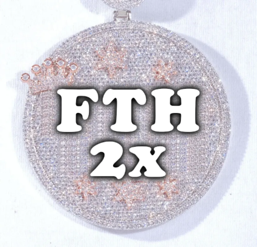 CUSTOM LETTER NECKLACE 3D BIG CROWN DISC sold by The GUU Shop