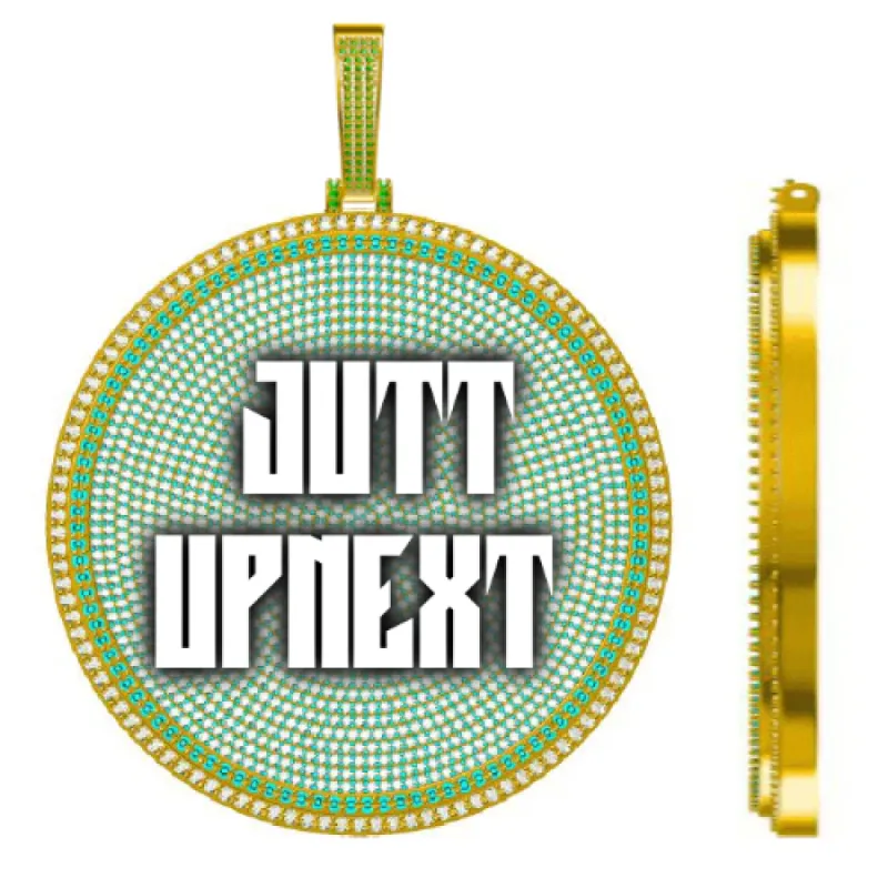 CUSTOM LETTER NECKLACE 3D BIG DISC made by The GUU Shop