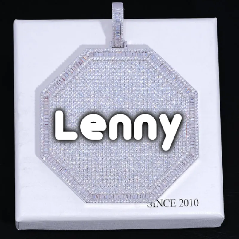 CUSTOM LETTER NECKLACE 3D BIG OCTAGON sold by The GUU Shop