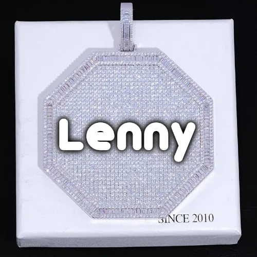 CUSTOM LETTER NECKLACE 3D BIG OCTAGON sold by The GUU Shop