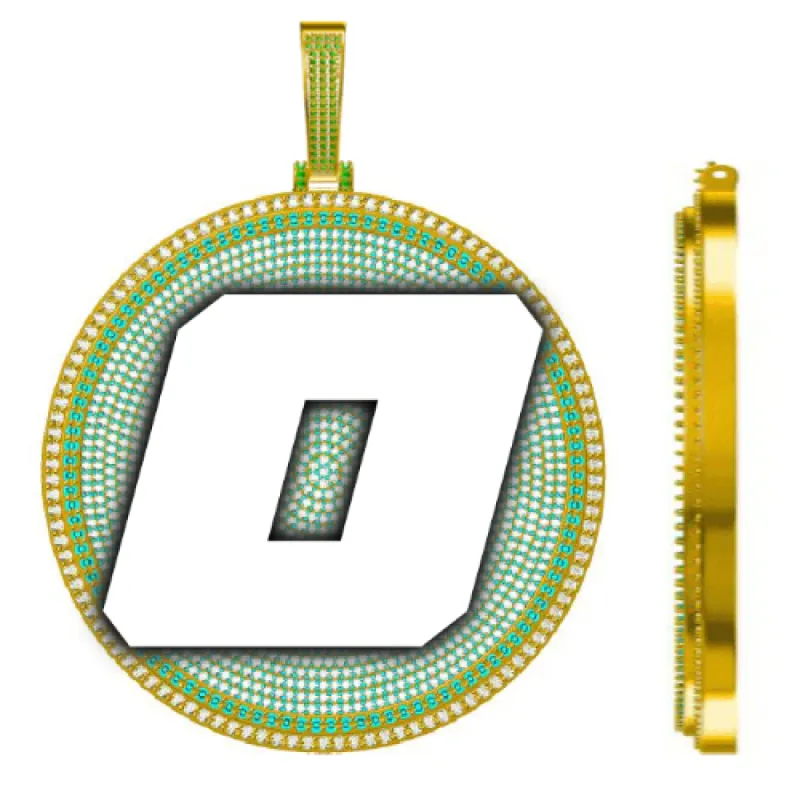 CUSTOM LETTER NECKLACE 3D BIG DISC sold by The GUU Shop