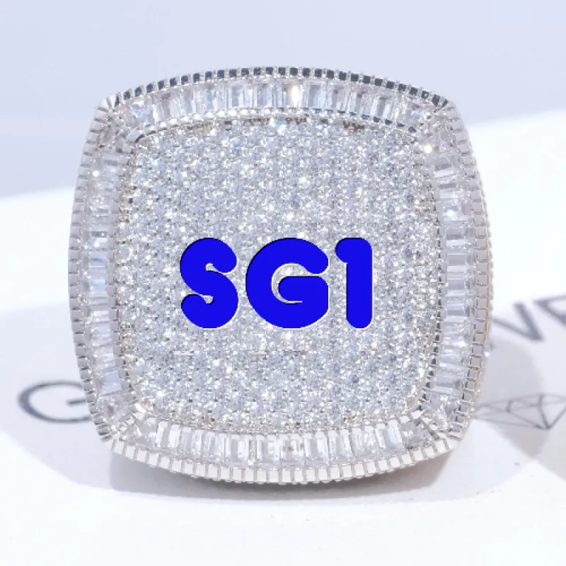 CUSTOM LETTER 3D ICED RING sold by The GUU Shop