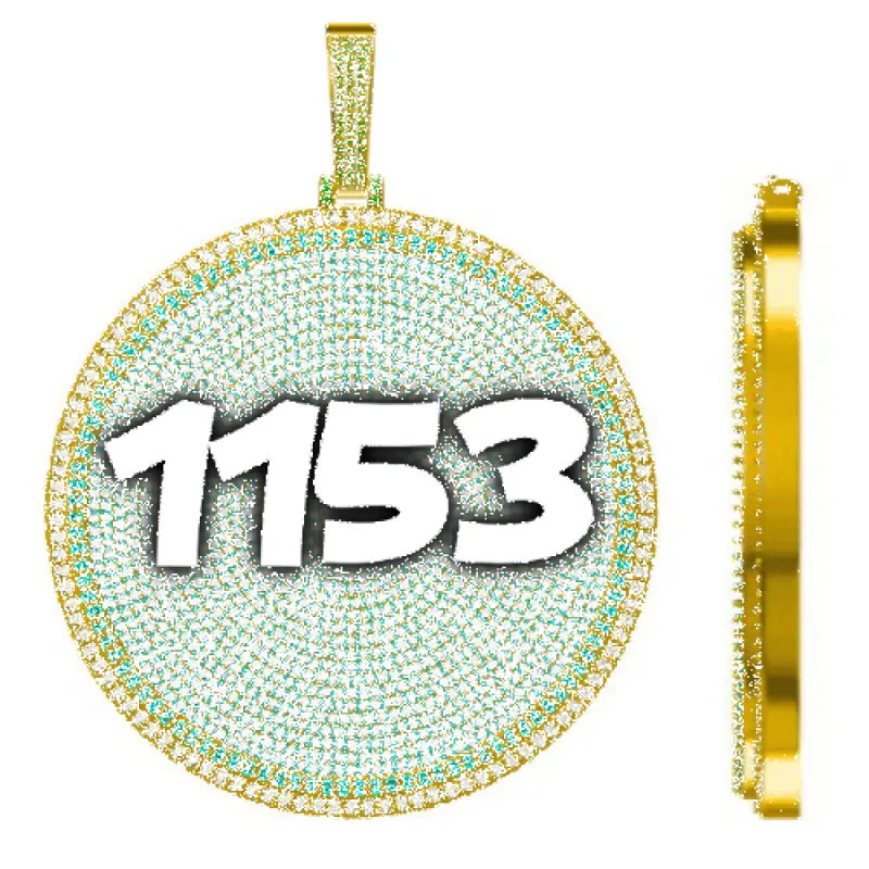 CUSTOM LETTER NECKLACE 3D BIG DISC sold by The GUU Shop