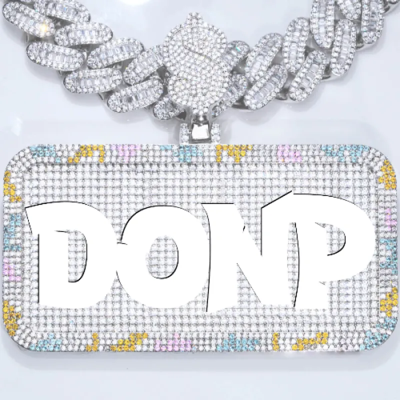 CUSTOM LETTER NECKLACE 3D COLORFUL SQUARE sold by The GUU Shop