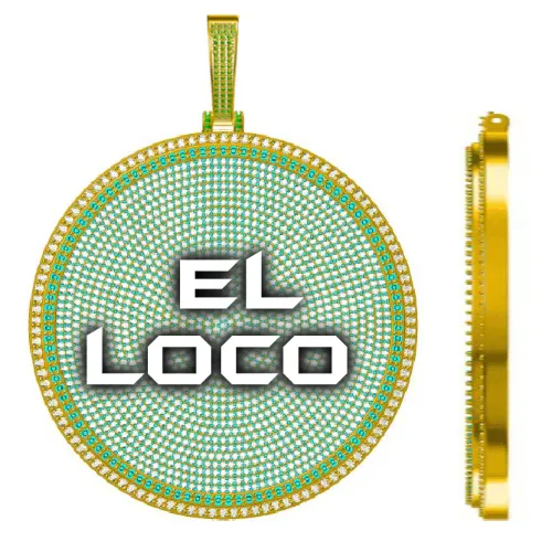 CUSTOM LETTER NECKLACE 3D BIG DISC sold by The GUU Shop