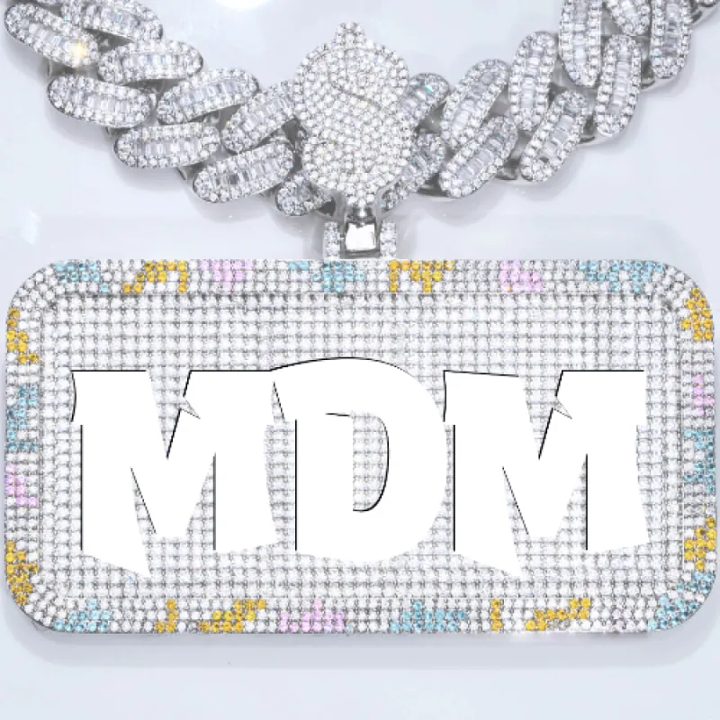 CUSTOM LETTER NECKLACE 3D COLORFUL SQUARE sold by The GUU Shop