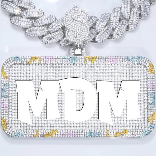 CUSTOM LETTER NECKLACE 3D COLORFUL SQUARE sold by The GUU Shop