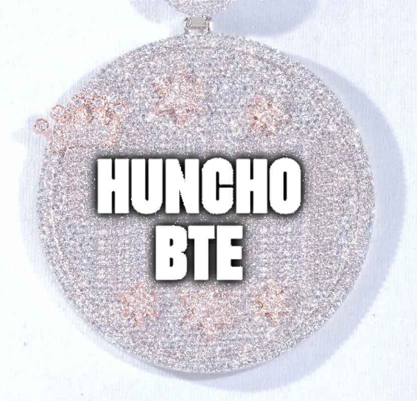 CUSTOM LETTER NECKLACE 3D BIG CROWN DISC sold by The GUU Shop