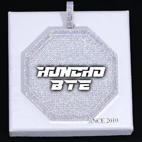 CUSTOM LETTER NECKLACE 3D BIG OCTAGON sold by The GUU Shop