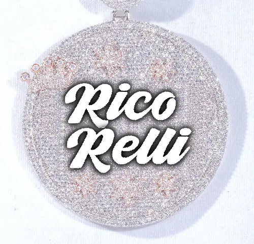 CUSTOM LETTER NECKLACE 3D BIG CROWN DISC sold by The GUU Shop