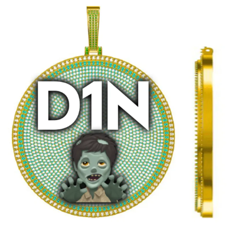 CUSTOM LETTER NECKLACE 3D BIG DISC sold by The GUU Shop