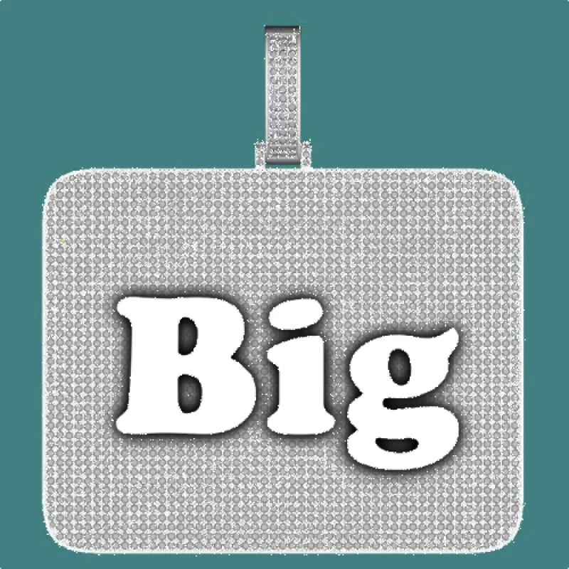 CUSTOM LETTER NECKLACE 3D BIG SQUARE sold by The GUU Shop