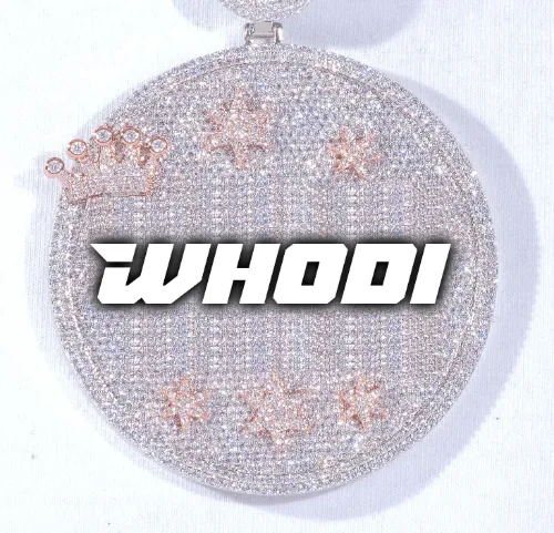 CUSTOM LETTER NECKLACE 3D BIG CROWN DISC sold by The GUU Shop