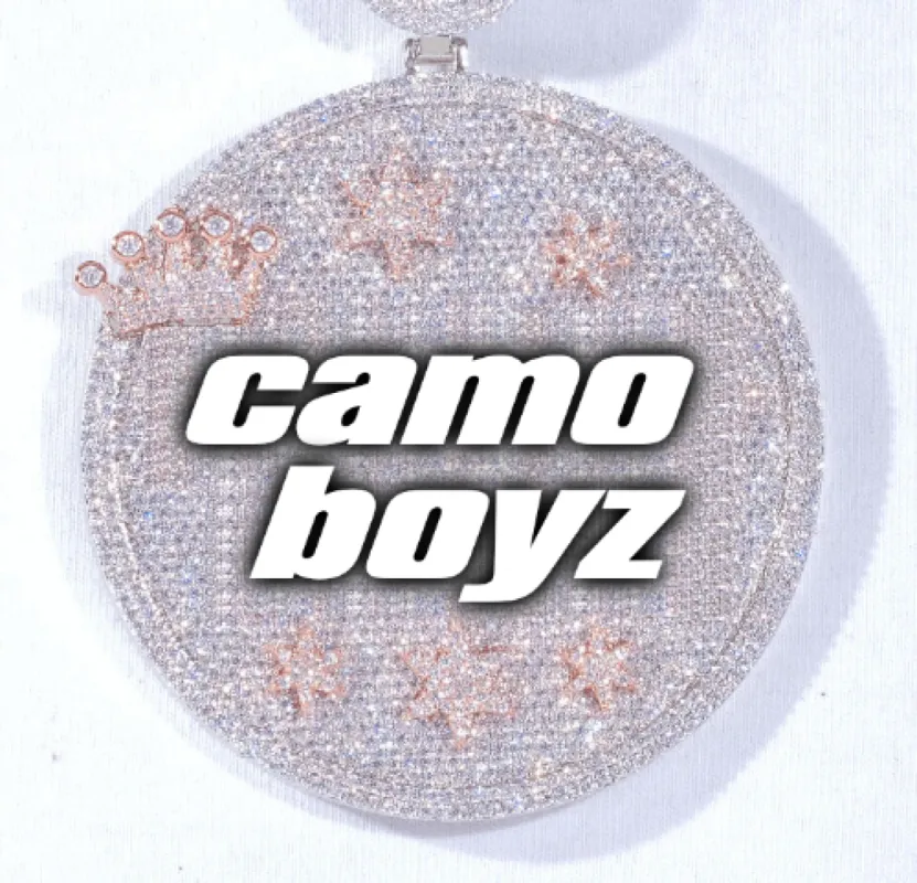 CUSTOM LETTER NECKLACE 3D BIG CROWN DISC made by The GUU Shop