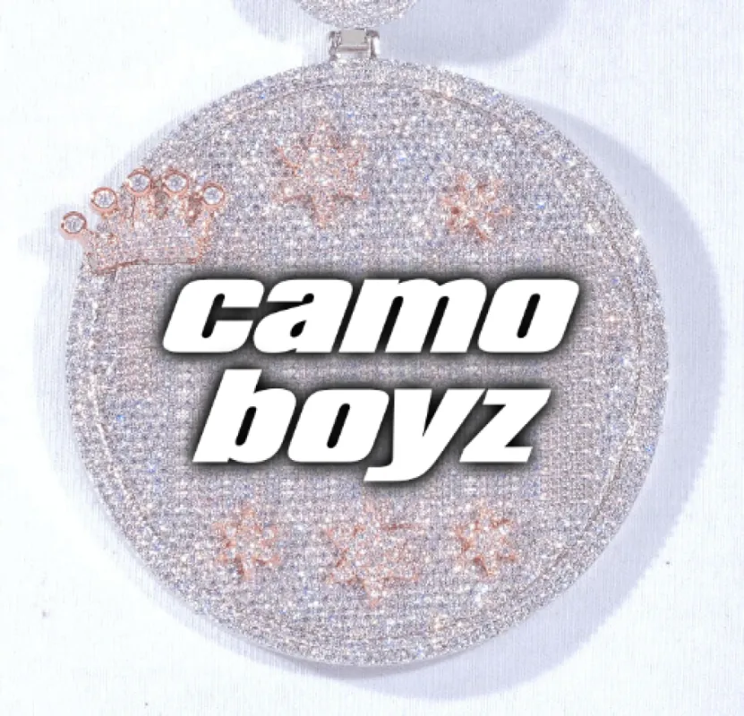 CUSTOM LETTER NECKLACE 3D BIG CROWN DISC sold by The GUU Shop