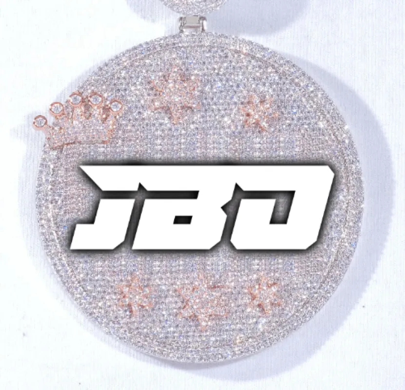 CUSTOM LETTER NECKLACE 3D BIG CROWN DISC sold by The GUU Shop