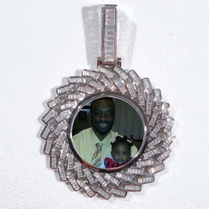 Large 3D Baguette Custom Picture Pendant sold by The GUU Shop