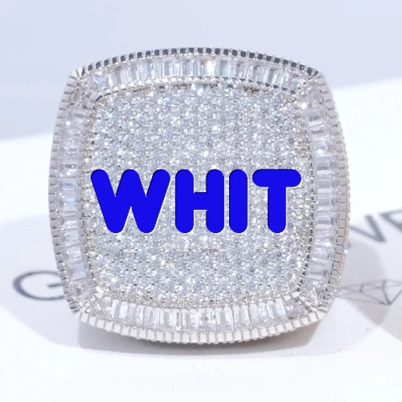 CUSTOM LETTER 3D ICED RING sold by The GUU Shop