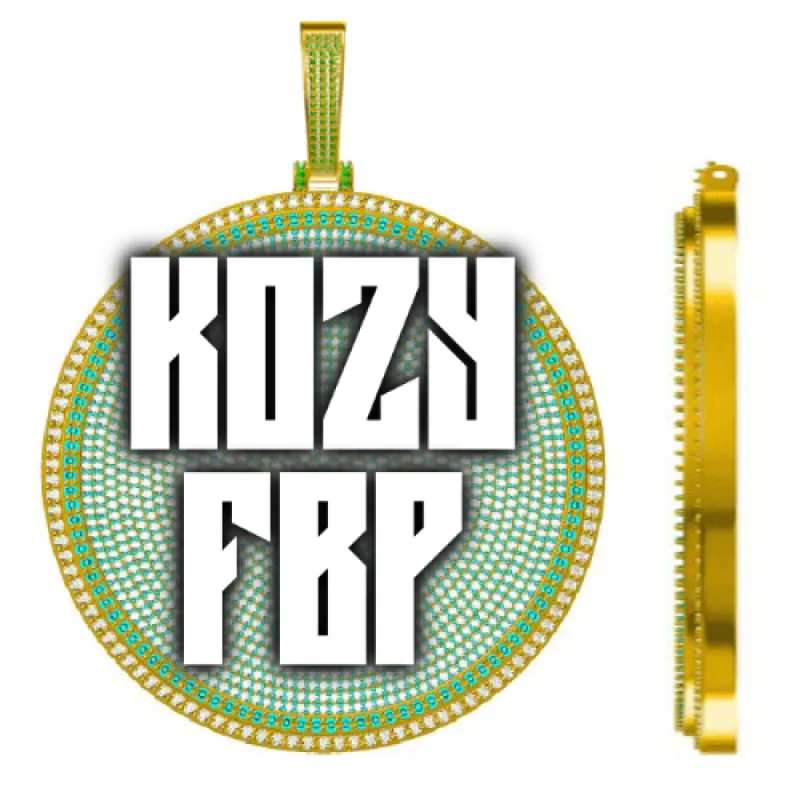 CUSTOM LETTER NECKLACE 3D BIG DISC sold by The GUU Shop