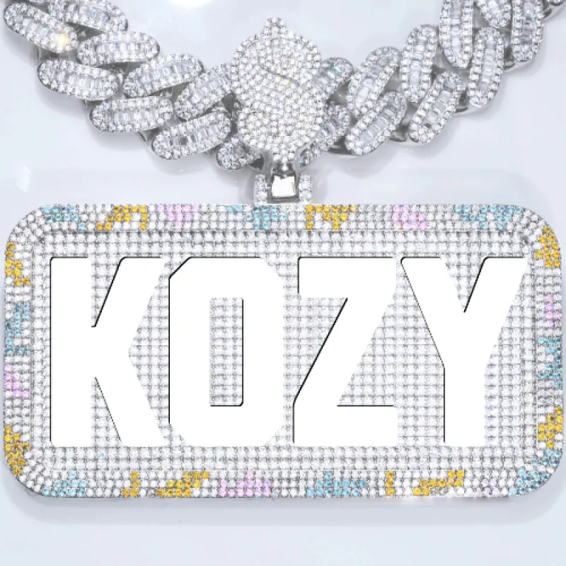 CUSTOM LETTER NECKLACE 3D COLORFUL SQUARE sold by The GUU Shop