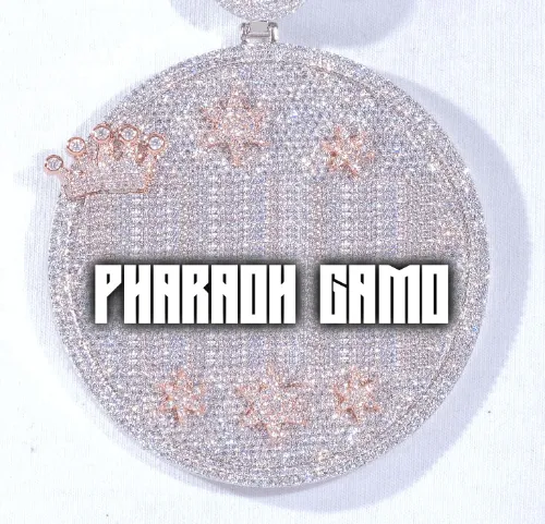 CUSTOM LETTER NECKLACE 3D BIG CROWN DISC sold by The GUU Shop