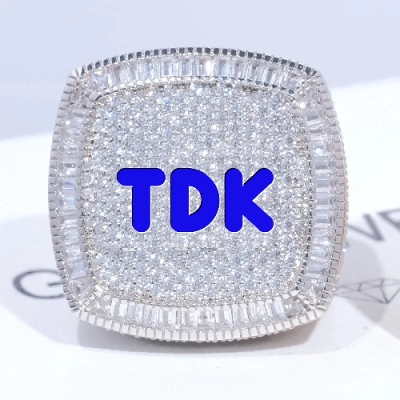 CUSTOM LETTER 3D ICED RING sold by The GUU Shop