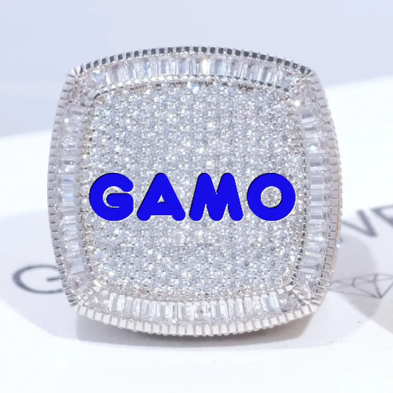 CUSTOM LETTER 3D ICED RING sold by The GUU Shop