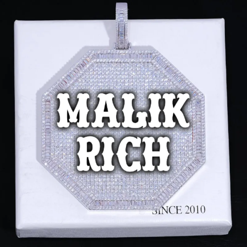 CUSTOM LETTER NECKLACE 3D BIG OCTAGON sold by The GUU Shop