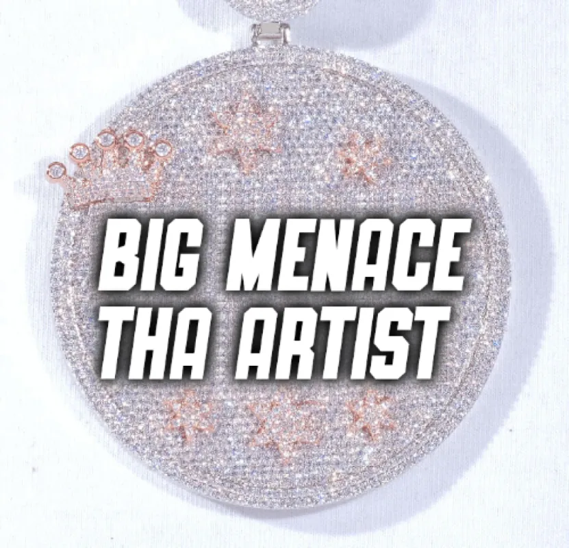 CUSTOM LETTER NECKLACE 3D BIG CROWN DISC made by The GUU Shop