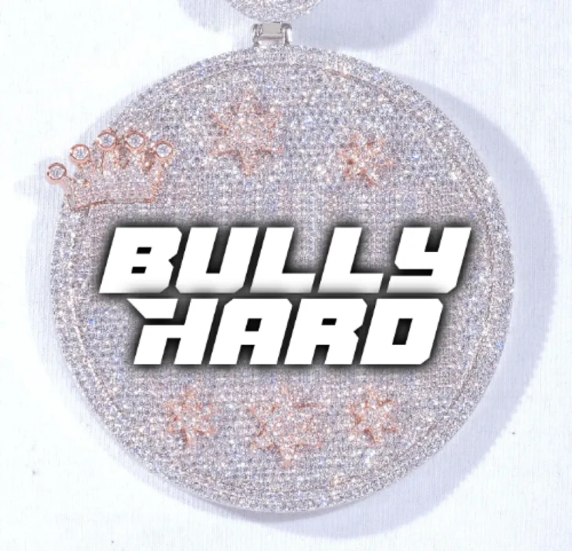 CUSTOM LETTER NECKLACE 3D BIG CROWN DISC sold by The GUU Shop