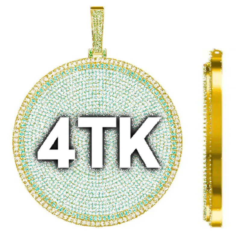 CUSTOM LETTER NECKLACE 3D BIG DISC sold by The GUU Shop