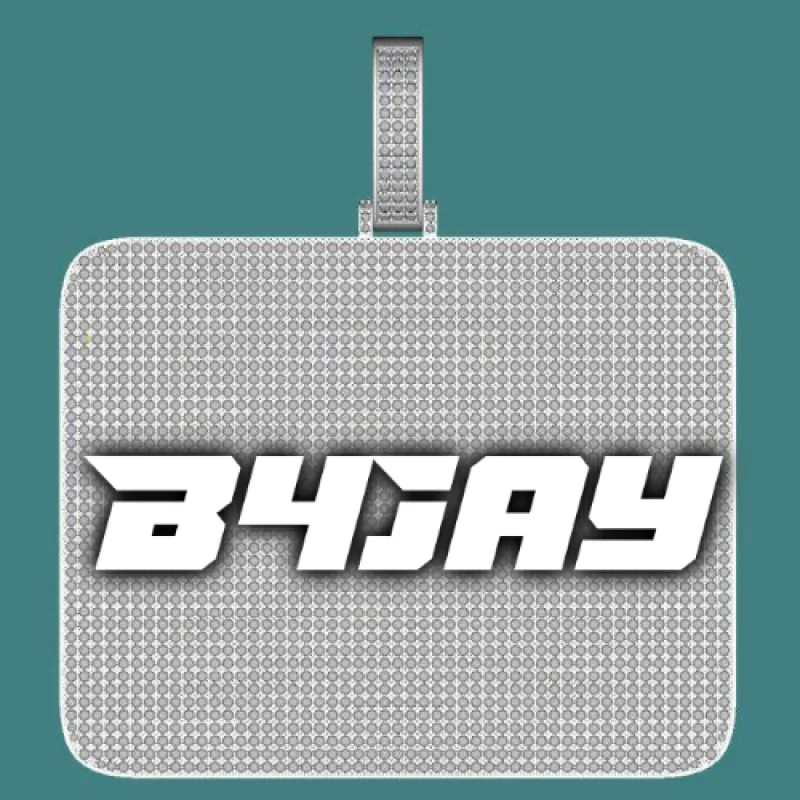 CUSTOM LETTER NECKLACE 3D BIG SQUARE sold by The GUU Shop