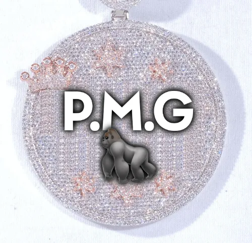 CUSTOM LETTER NECKLACE 3D BIG CROWN DISC sold by The GUU Shop