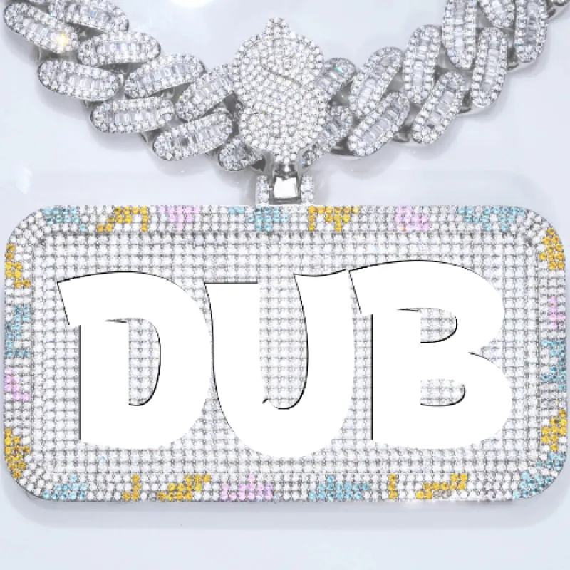 CUSTOM LETTER NECKLACE 3D COLORFUL SQUARE sold by The GUU Shop