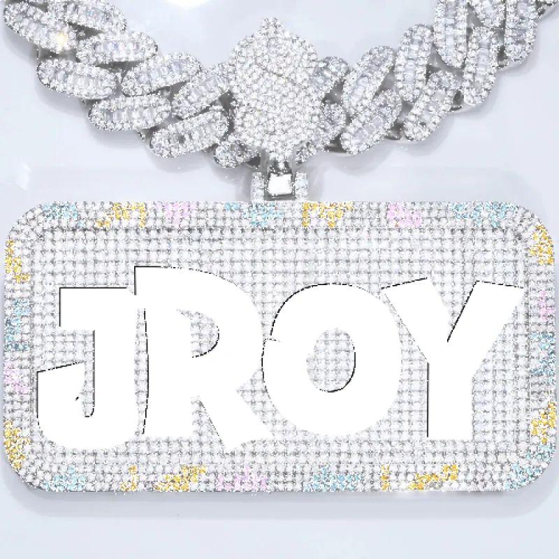 CUSTOM LETTER NECKLACE 3D COLORFUL SQUARE made by The GUU Shop