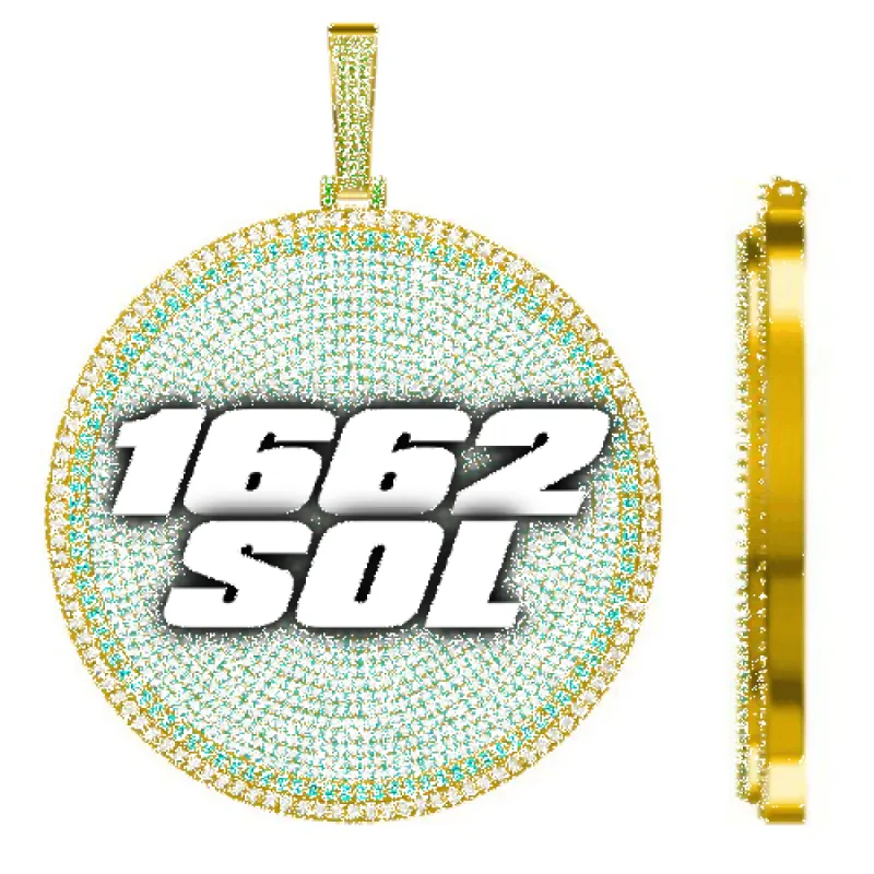 CUSTOM LETTER NECKLACE 3D BIG DISC sold by The GUU Shop