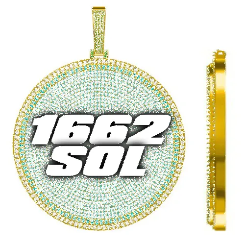 CUSTOM LETTER NECKLACE 3D BIG DISC sold by The GUU Shop