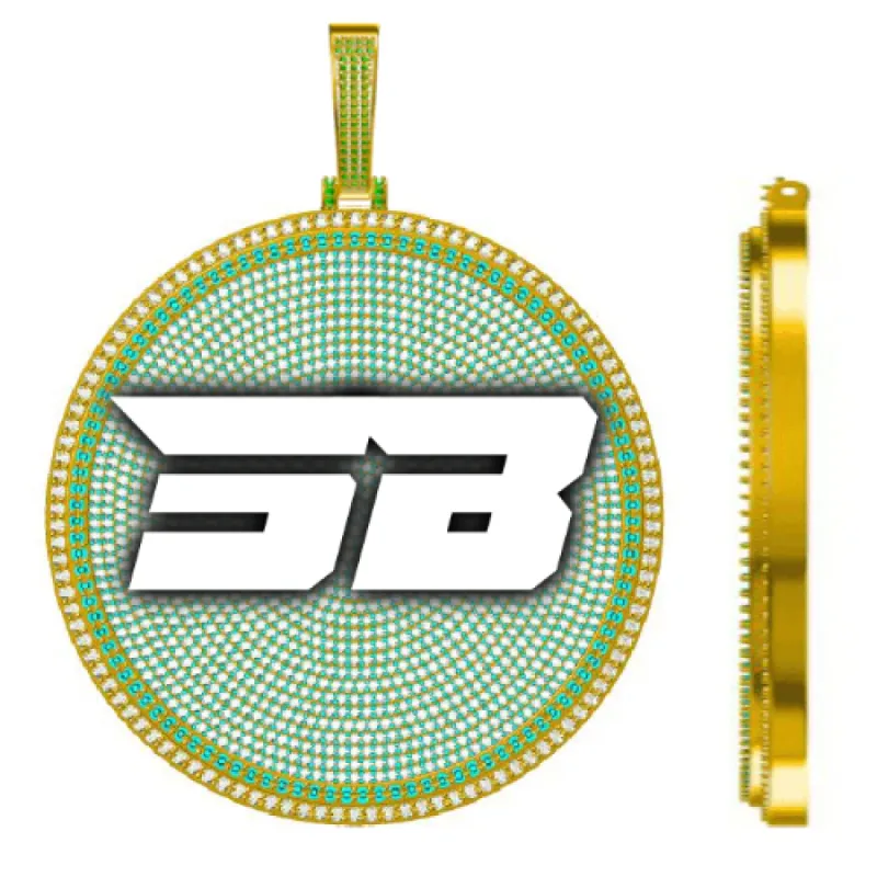 CUSTOM LETTER NECKLACE 3D BIG DISC sold by The GUU Shop