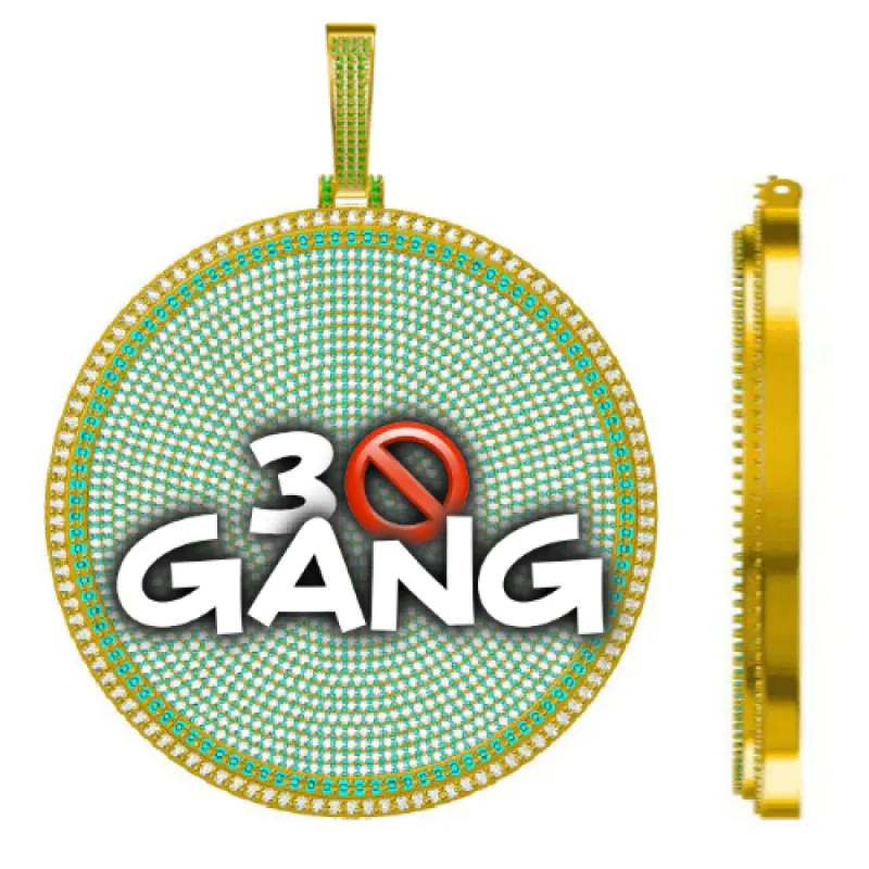 CUSTOM LETTER NECKLACE 3D BIG DISC sold by The GUU Shop