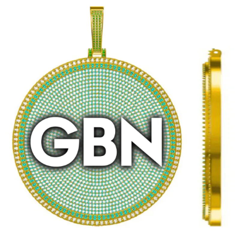 CUSTOM LETTER NECKLACE 3D BIG DISC sold by The GUU Shop