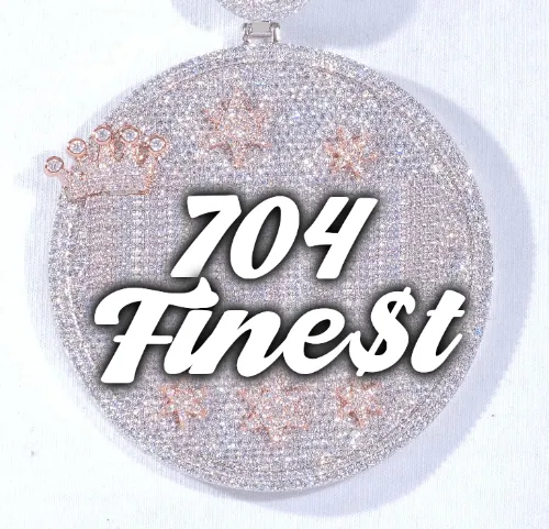 CUSTOM LETTER NECKLACE 3D BIG CROWN DISC sold by The GUU Shop