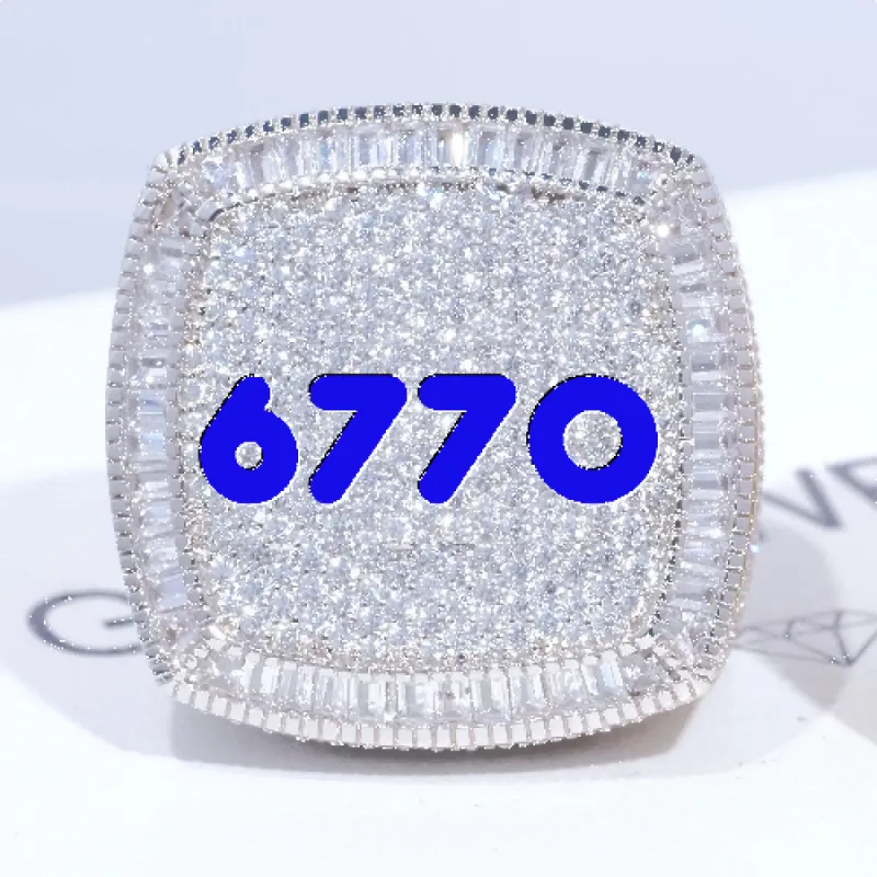 CUSTOM LETTER 3D ICED RING sold by The GUU Shop