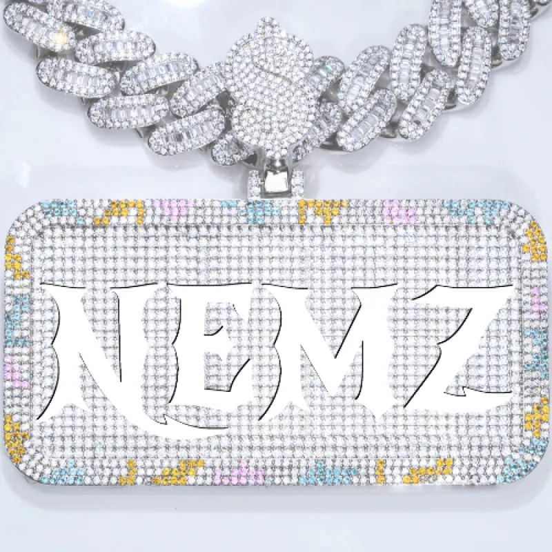 CUSTOM LETTER NECKLACE 3D COLORFUL SQUARE sold by The GUU Shop