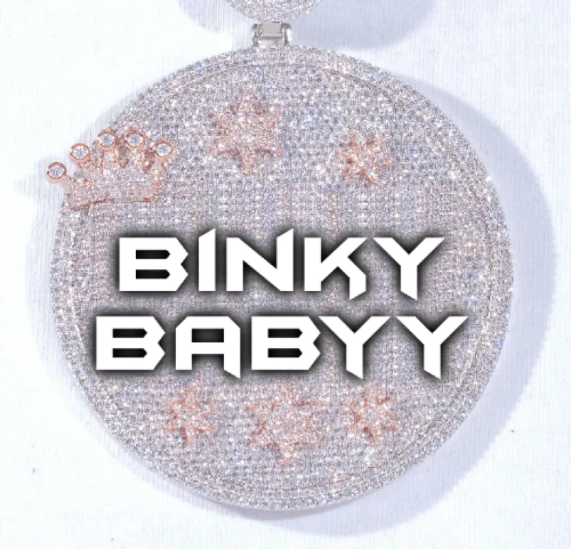 CUSTOM LETTER NECKLACE 3D BIG CROWN DISC made by The GUU Shop