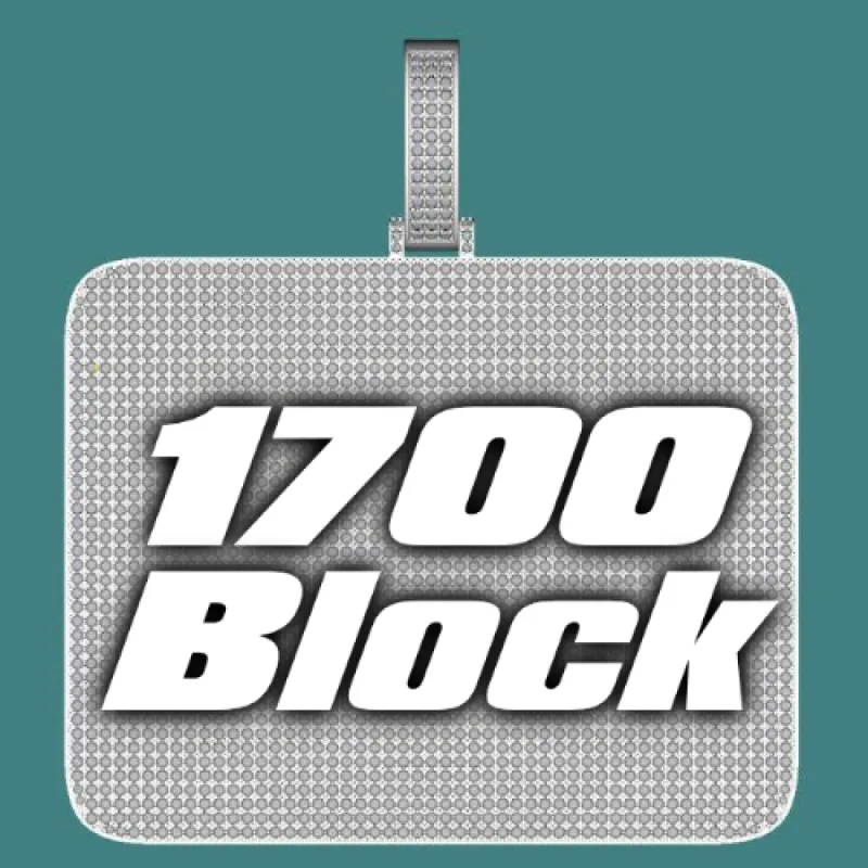 CUSTOM LETTER NECKLACE 3D BIG SQUARE sold by The GUU Shop