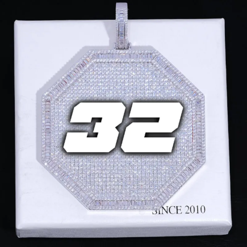 CUSTOM LETTER NECKLACE 3D BIG OCTAGON sold by The GUU Shop