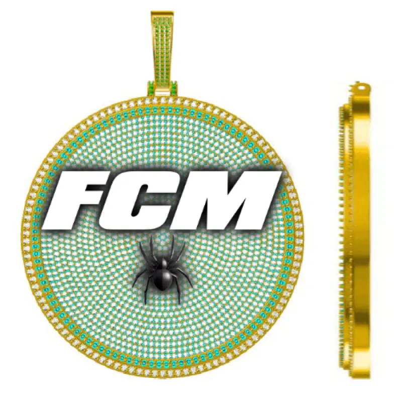 CUSTOM LETTER NECKLACE 3D BIG DISC sold by The GUU Shop