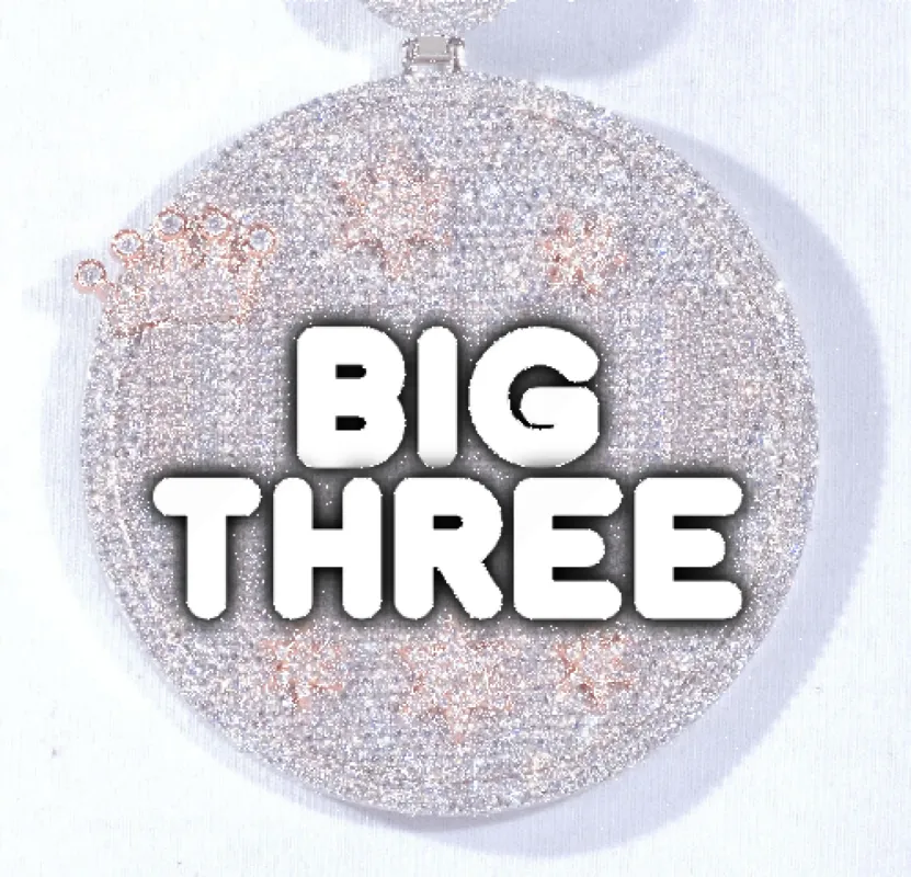 CUSTOM LETTER NECKLACE 3D BIG CROWN DISC sold by The GUU Shop