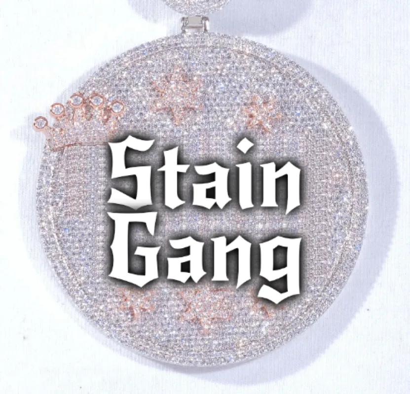 CUSTOM LETTER NECKLACE 3D BIG CROWN DISC sold by The GUU Shop