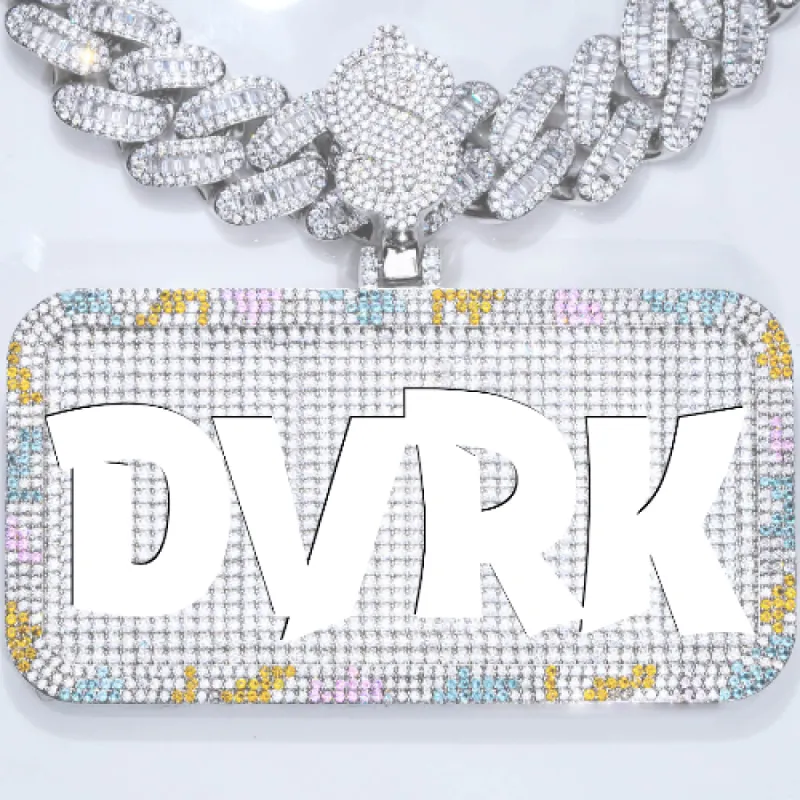 CUSTOM LETTER NECKLACE 3D COLORFUL SQUARE sold by The GUU Shop